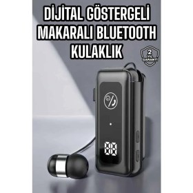 Resim Techno Stock Kablolu Makaralı Bluetooth Kulaklık Uzun Pil Ömrü Dijital Göstergeli 