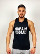 Resim BLACK - Nopain Nogain Kapşonlu Fitness Atleti 