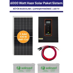 Resim NASAENERJİ 6 Kw 6000 Watt Güneş Enerjisi Hazır Solar Paketi - Half Cut Güneş Panelli 