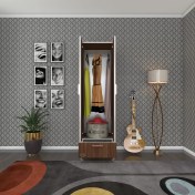 Resim Kenzlife gardırop 2 kapaklı kapılı çekmeceli şebboy 168x50x42 cvz ayaklı gardolap dolap 