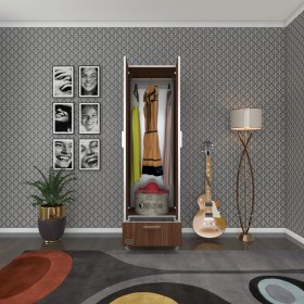 Resim Kenzlife gardırop 2 kapaklı kapılı çekmeceli şebboy 168x50x42 cvz ayaklı gardolap dolap 