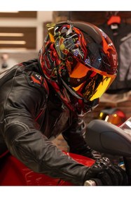 Resim DeadG Inferno Armour Red Siyah-Kırmızı Kask ( Revo Kırmızı Spoiler ) 