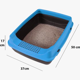Resim Kedi Açık Tuvaleti + Kürek - Mor 