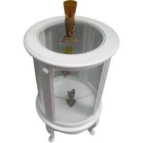 Resim Bengimobilya Gümüşlük Yuvarlak Model 78 Cm Parlak Beyaz Kayın Lükens Aslan Aya (482392572) 