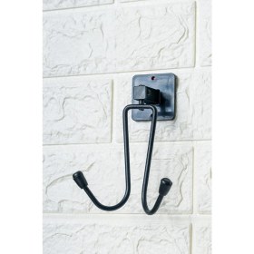 Resim Mena Rise Kendiliğinden Yapışkanlı Siyah Paslanmaz Metal Bornoz ve Havlu Askılığı 