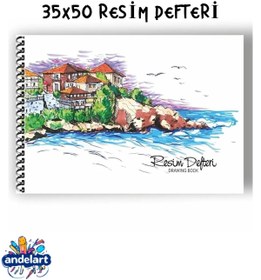 Resim Saatistan 35x50 Spiralli Karton Kapaklı Resim Defteri, 15 Yaprak, Kaliteli ve Şık Tasarım 
