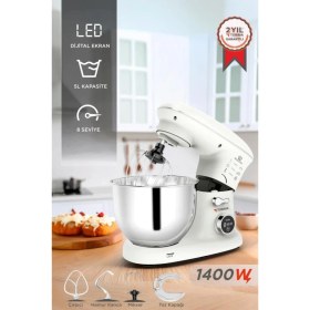 Resim Özbience Dijital Göstergeyle Güçlü 5l Stand Mikser, 1400W Beyaz 