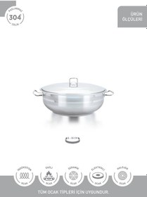 Resim Hascevher Gastro 38x15 Cm Karnıyarık Tencere Metalik 