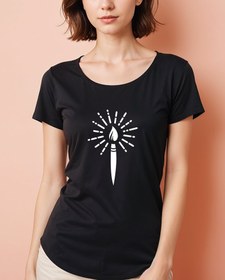 Resim Sanatın ışığı Geniş Yaka Tişört 