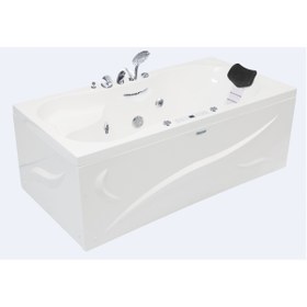 Resim Waterway Laredo Jakuzi 150x80 H:55 Comfort Hidromasaj Sistemli Küvet Gövde Metal Ayak Dört Yön Panel 