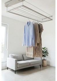 Resim Çamaşır Kurutmalık Asansörlü Çamaşır Askısı 66 x 200 CM Beyaz 