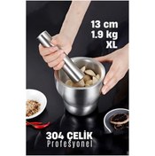 Resim Marsilyan XL 13 CM Sarımsak Ezici Sarımsak Havanı 304 Paslanmaz Çelik - MCT3435-1814 