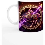 Resim Yay Burcu Baskılı Kahve Kupası - Zamanın Çarkları Astroloji Mekanizması Vs2 