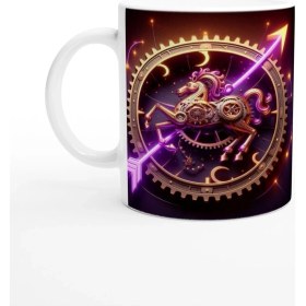 Resim Yay Burcu Baskılı Kahve Kupası - Zamanın Çarkları Astroloji Mekanizması Vs2 