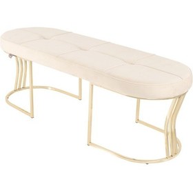 Resim Viego Gold Collection- Krem Kapitoneli Chester Model Puf & Bench & Koltuk & Uzun Makyaj Puff & Yatak Ucu 