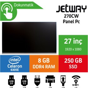 Resim Jetway 270cw Intel Celeron 6305e 8gb 256gb Ssd Freedos 27" Endüstriyel Panel Pc 