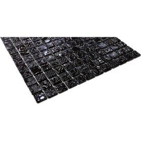 Resim MozaiKristaL Mutfak, Banyo, Havuz, Sauna, Spa ve Yaşam Alanlarının Tüm Yüzeyleri Için Cam Mozaik. Renk: Siyah, Cam Ölçüsü: 23X73 Mm. File Ölçüsü: 31.5X31.5 Cm. ( 1 Kutu = 10 File Karo = 1 M2 Fiyatıdır. ) 