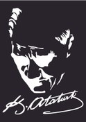 Resim AsyaReklam Atatürk İmza Slüet Sticker (25x20cm) 