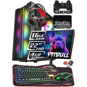 Resim Warbox Pitbull X5650 Işlemci 16GB Ram 256GB SSD R7 240-4GB E.kartı 22" Monitör Gaming Takım Bilgisayar 
