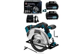 Resim MUR-5931 Mavi 21V 4.0AH Şarjlı Profesyonel Sunta Kesme Daire Testere Makinesi 