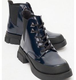 Resim Challo Laci Rugan Bağcıklı Lastikli Kadın Postal Bot Lacivert - Lacivert 