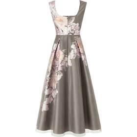 Resim KARE YAKA FLORAL DESEN ELBİSE HAKİ - 40 / HAKİ 