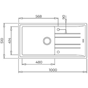 Resim Teka Stone 60 L-Tg Tek Hazneli Tek Damlalıklı Tegranite Eviye - Topasbeige - 115330011 