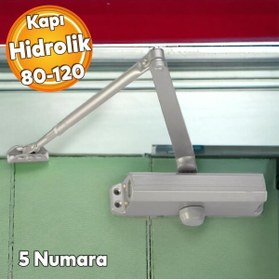 Resim Badem10 Çelik Kapı Hidroliği Kapı Durdurucu Yavaşlatıcı Yayı No: 5 Kapasite 80-120 Kilogram Gümüş Renk 