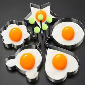 Resim Kalp Şeklinde Paslanmaz Çelik Yumurta Kalıbı, Kızarmış ve Haşlanmış Yumurtalar için Gıda Sınıfı Fritöz, Ev, Restoranlar, Toplu Kullanım için İdeal - Güç Gerektirmez 