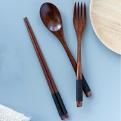 Resim 3 adet Japon Tarzı Ahşap Mutfak Eşyaları Seti - Kaşık, Çatal ve Tarak - Şık ve Şık Yemek Eşyaları Ev veya Restoran Kullanımı için, Restoran Mutfak Eşyaları Seti | Minimalist Mutfak Eşyaları Seti | Dayanıklı Mutfak Eşyaları Seti 