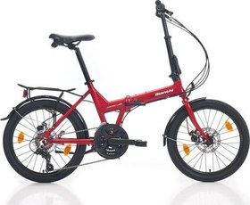 Resim Adhoc 21 MD Fren 21 Vites 20 Jant Katlanır Bisiklet 4U Kırmızı Beyaz 38 Kadro 
