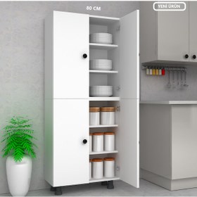 Resim Çok Amaçlı Dolap 80 Cm Mutfak Kiler Banyo Dolabı 
