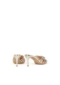 Resim Dericlub Kadın Sivri Burun Taşlı Stiletto Topuklu Terlik & Ayakkabı Gerçek Deri Sy 27292 Gold Gold 