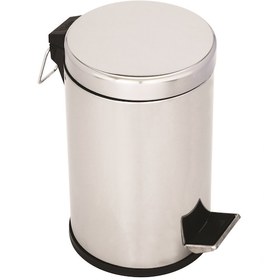 Resim Lider Kapaklı Çöp Kovası Krom Paslanmaz Çelik 12 Litre Lider
