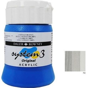 Resim Daler Rowney System 3 Akrilik Boya 500Ml - Silver 702 