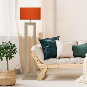 Resim Dikdörtgen Tavan Lambası ve Masa Lambası Abajur Başlığı | Turuncu | 30×18×20 cm 