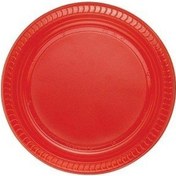 Resim Plastik Tabak 25 Adet Kırmızı Kullan At Tabak 22 Cm Doğum Günü Partisi Tabağı 