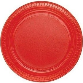 Resim Plastik Tabak 25 Adet Kırmızı Kullan At Tabak 22 Cm Doğum Günü Partisi Tabağı 