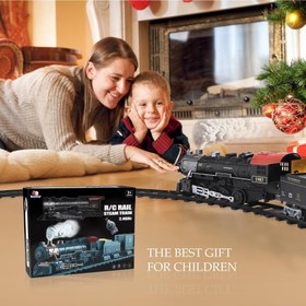 Resim Elektrikli Tren Seti ,Buhar, Ses ve Işıklar, Vagonlar ve Raylar ile Uzaktan Kumandalı Tren Oyuncağı 