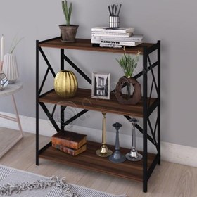 Resim 3 Raflı Kitaplık Metal Kitap Rafı Çok Amaçlı 3 Bölmeli Dolap Ev Ofis Dolabı Konsol Büfe KR560 
