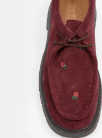 Resim Freya Bordo Süet Hakiki Deri Kadın Loafer Bordo Süet 