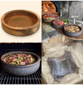 Resim Küçük Boy Toprak Güveç Fırın Tepsisi 4 Kişilik 28 CM Toprak 