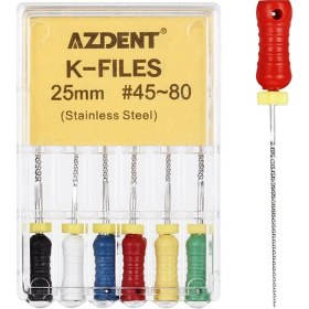 Resim Sourcingasia Adet/paket Azdent Diş El Kullanımı K Dosyaları 25MM Paslanmaz Çelik Endodontik Kök Kanal Dosyaları Diş Hekimi Araçları Diş Laboratuvarı Aletleri (Yurt Dışından) 