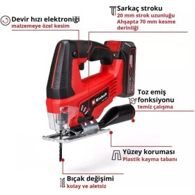 Resim Mey Ithalat® Tc Js 18/70 Akülü Dekupaj Testere 2,5 Ah Tek Akülü 