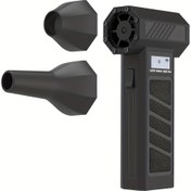 Resim 130.000 RPM Güçlü Fırçasız Motorlu, Type-C Hızlı Şarj ve 5000mAh Şarj Edilebilir Pil - LCD Ekran ve Işıklı Taşınabilir El Tipi Ev Toz Üfleme, Çok Amaçlı Temizlik ve Bahçe Kar Toplama Aleti 