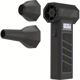 Resim 130.000 RPM Güçlü Fırçasız Motorlu, Type-C Hızlı Şarj ve 5000mAh Şarj Edilebilir Pil - LCD Ekran ve Işıklı Taşınabilir El Tipi Ev Toz Üfleme, Çok Amaçlı Temizlik ve Bahçe Kar Toplama Aleti 