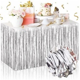 Resim Gümüş Metalize Masa Eteği 275x75 Cm Kendinden Yapışkanlı 