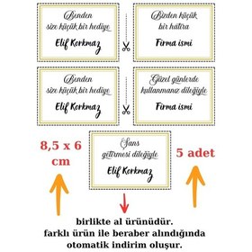 Resim 50 Adet Kişiye Özel 8x6 Kuşe Kart - Hediye Paketi - Hediye Kartı 