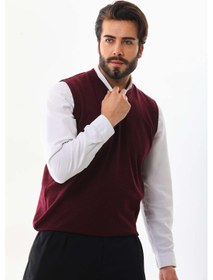 Resim Günay Erkek V Yaka Yün Süveter 0108 Bordo 