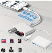 Resim Novahub Usb-c'den Sd/tf Kart Okuyucu, 3-in-1, İphone Uyumlu, 15w Beyaz 3in1 Hafıza Kart Adaptörü 
